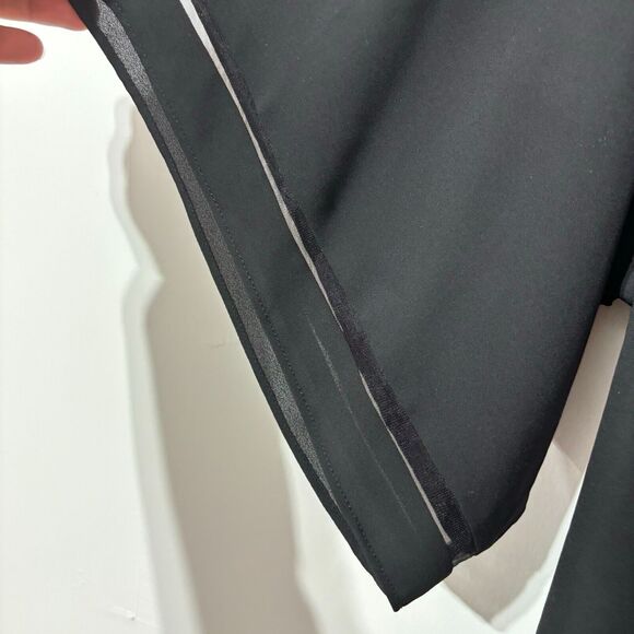 White House Black Market Women's Black Kimono EC Laser Cut Floral Large - Picture 6 of 12